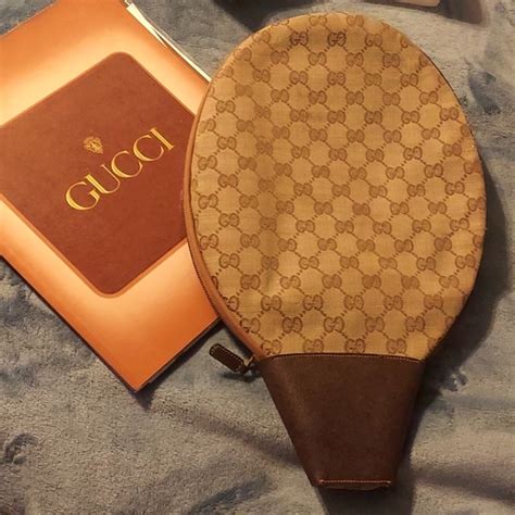 gucci tennis racket cover|Awesome vintage Gucci tennis racket cover w/ ball  .